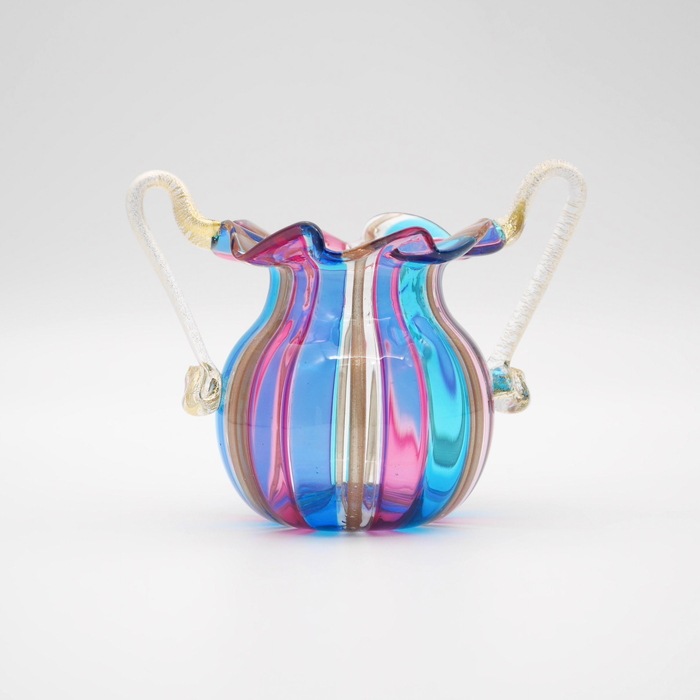 ムラーノ ムラノガラス 硝子 バスケット 花器 ムラーノ ムラノガラス 硝子 バスケット 花器