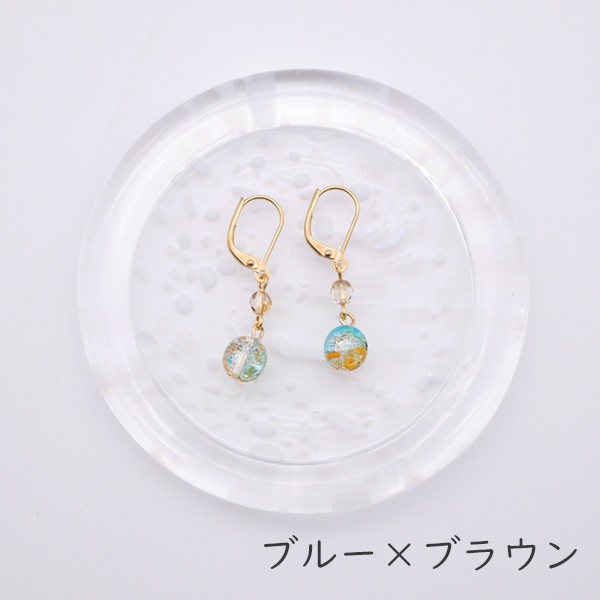 クラックビーズピアス(小)(ギフトボックス別売) | 北一硝子 まごころお 