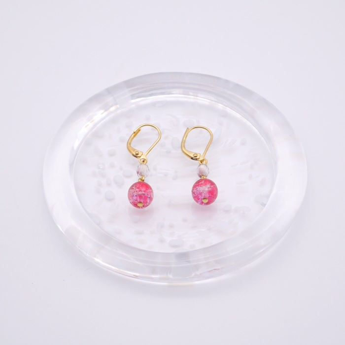 クラックビーズピアス(小)(ギフトボックス別売) | 北一硝子 まごころお 