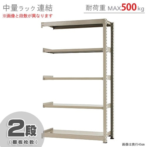 中量ラック500kg<br>連結 2段<br>幅120×奥行60×高さ210cm<br