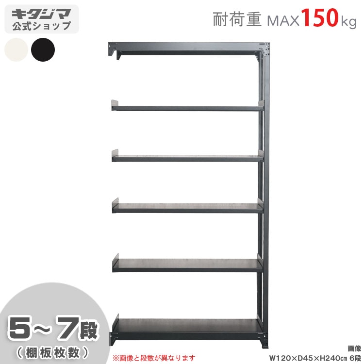 送料無料】<br>軽中量ラック150kg 連結<br>幅120×奥行60×高さ240cm<br 