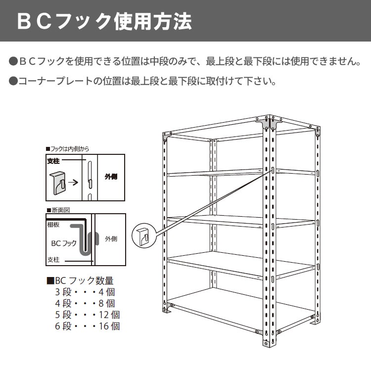 ������̵����BC�եå���<br>BC-NC-875-18 4��<br>��87.5�߱���45�߹⤵180cm<br>�ڥ��������å��Υ������ޡ�<br>