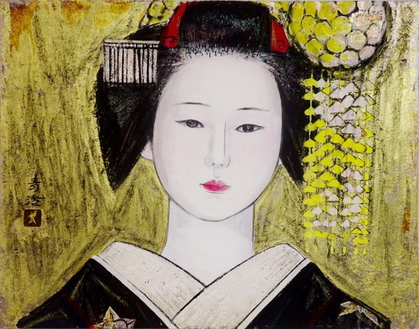 Ĺë   ܲ Seicho Hasegawa/Maiko Painting/Japanese Painting F-6PICTURE 412mmX320mm / FRAME 564mmX474mm
