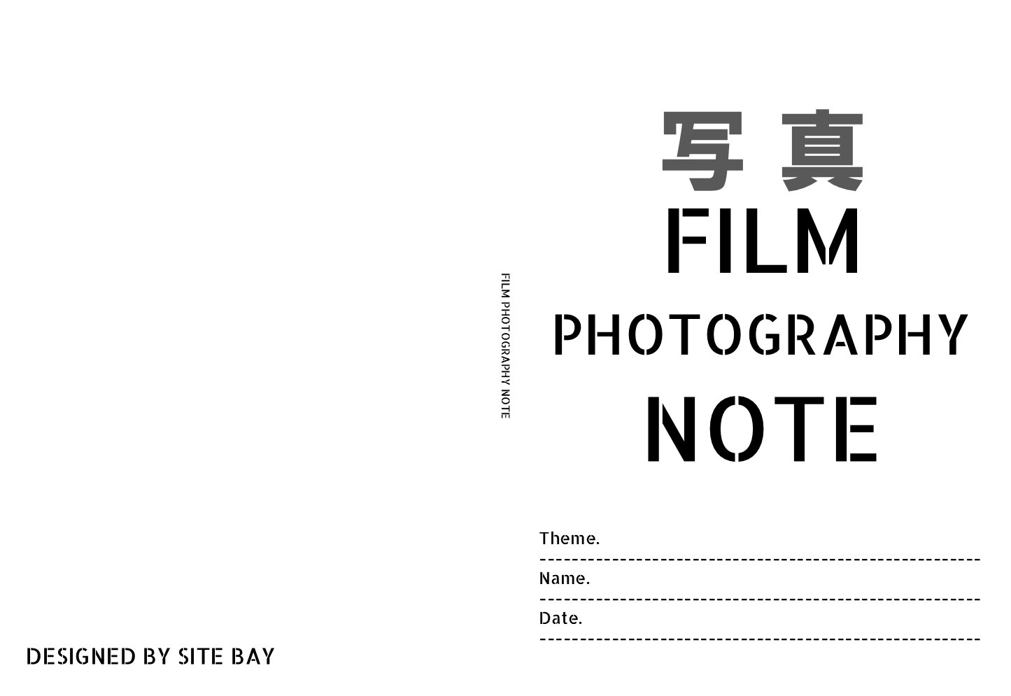 �̿� FILM PHOTOGRAPHY NOTE B5 ver.1: �ե����̿����Ƶ�Ͽġ Film Photography Logbook