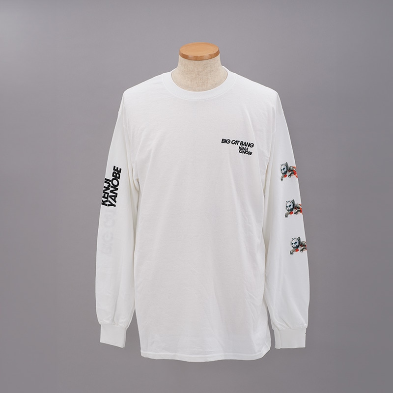 BIG CAT BANG ヤノベケンジ ロンT Sサイズ BIG CAT BANG (LUCA) 長袖 Tシャツ/白 | ヤノベケンジ | キタン