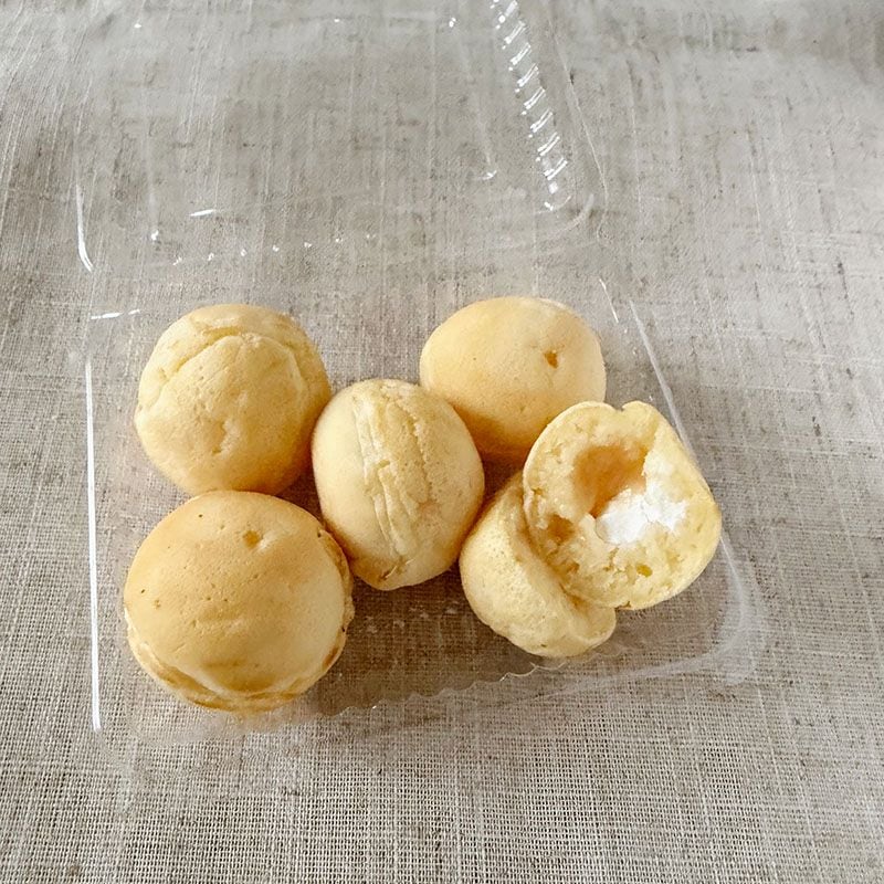 ●キッチンドッグ！名物！パンケーキボール　ピーチ＆チーズ入り