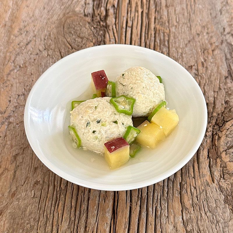 ■鶏団子とおくらのくずあんかけ