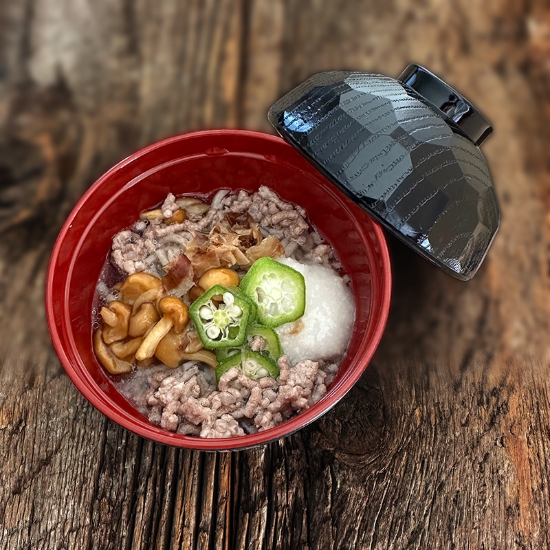 ■年越しわんこのそば なめこ豚汁