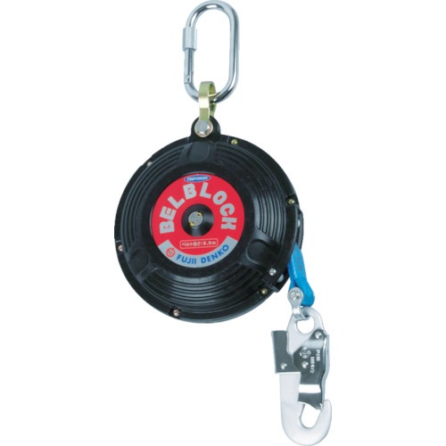 TSUYORON ベルト巻取式墜落防止器具 ベルブロック ショックアブソーバなし ベルト幅18mm×長さ8m BB-80-SN(引寄ロープ付)  