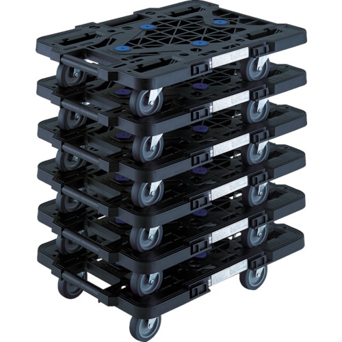 TRUSCO まとめ買い 樹脂製平台車  ルートバン  MPK-500J-BK 6台セット  