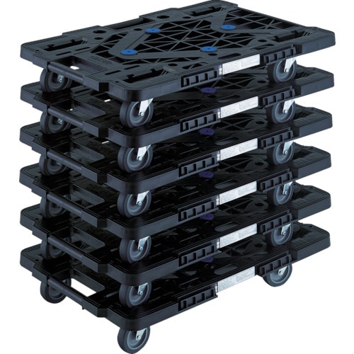 TRUSCO まとめ買い 樹脂製平台車  ルートバン  MPK-600J-BK 6台セット  