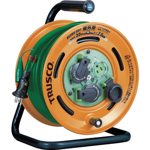 TRUSCO 屋外型コードリール30m 防雨型 ブレーカー 漏電防止付き  