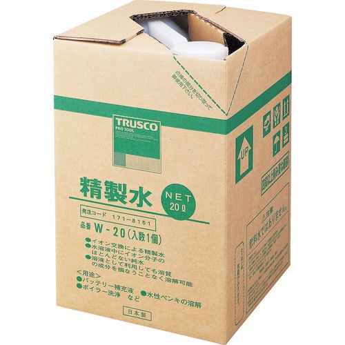 TRUSCO 精製水 20L (1個入)  