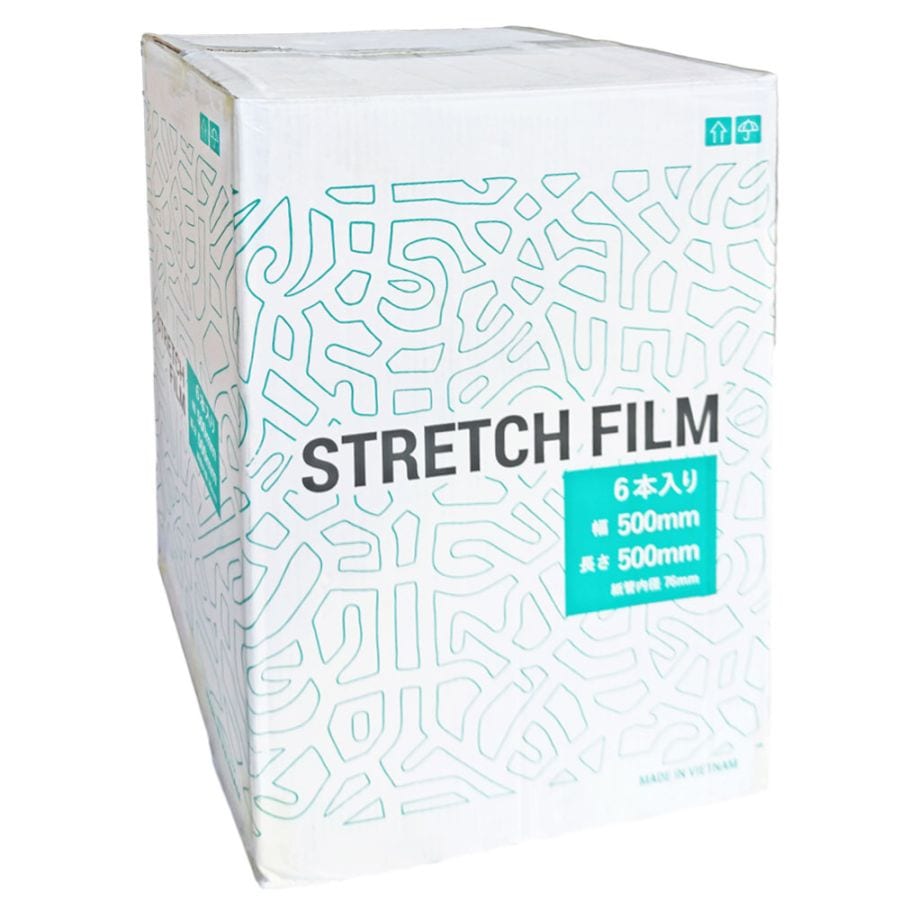 ストレッチフィルム 12μ相当（幅500mm×500m巻） 30箱180本入り（1本990円）