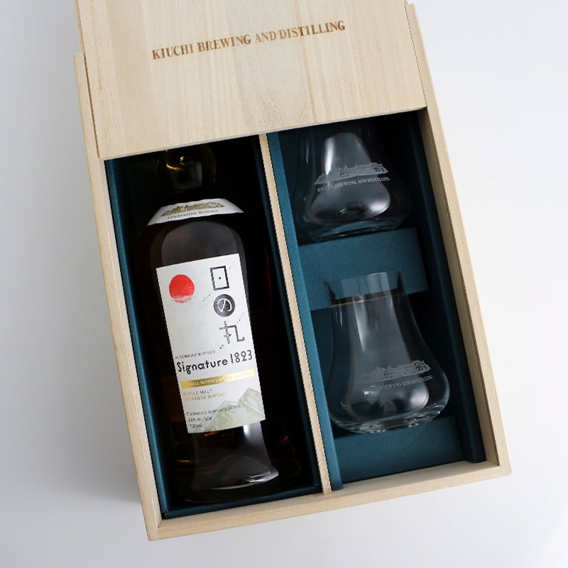 送料無料【2026父の日】日の丸ウイスキー Signature 1823 SMALL BATCH LIMITED EDITION グラスセット 桐箱付