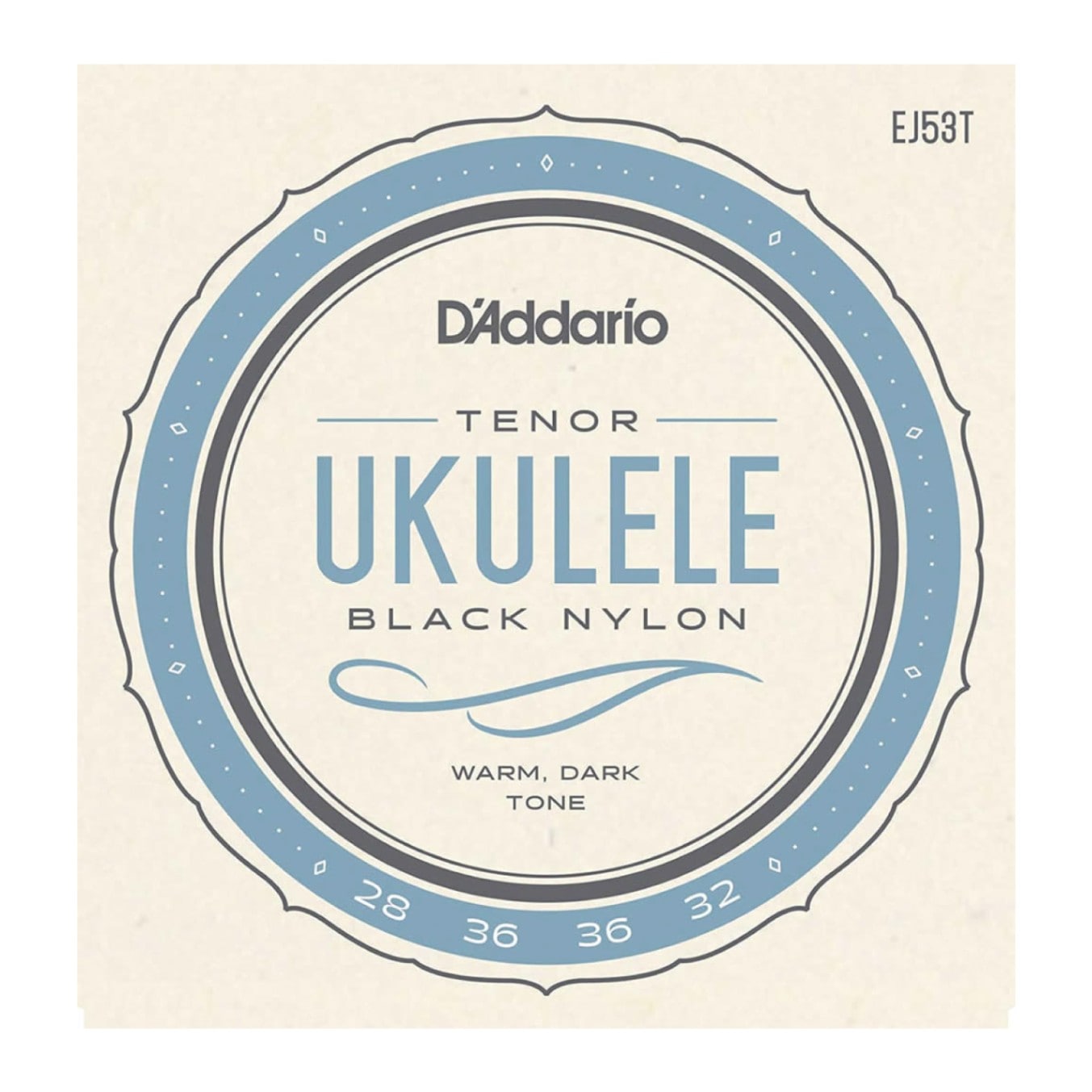 D'addario】EJ53T ブラックナイロン弦（テナー用）｜ウクレレ専門店