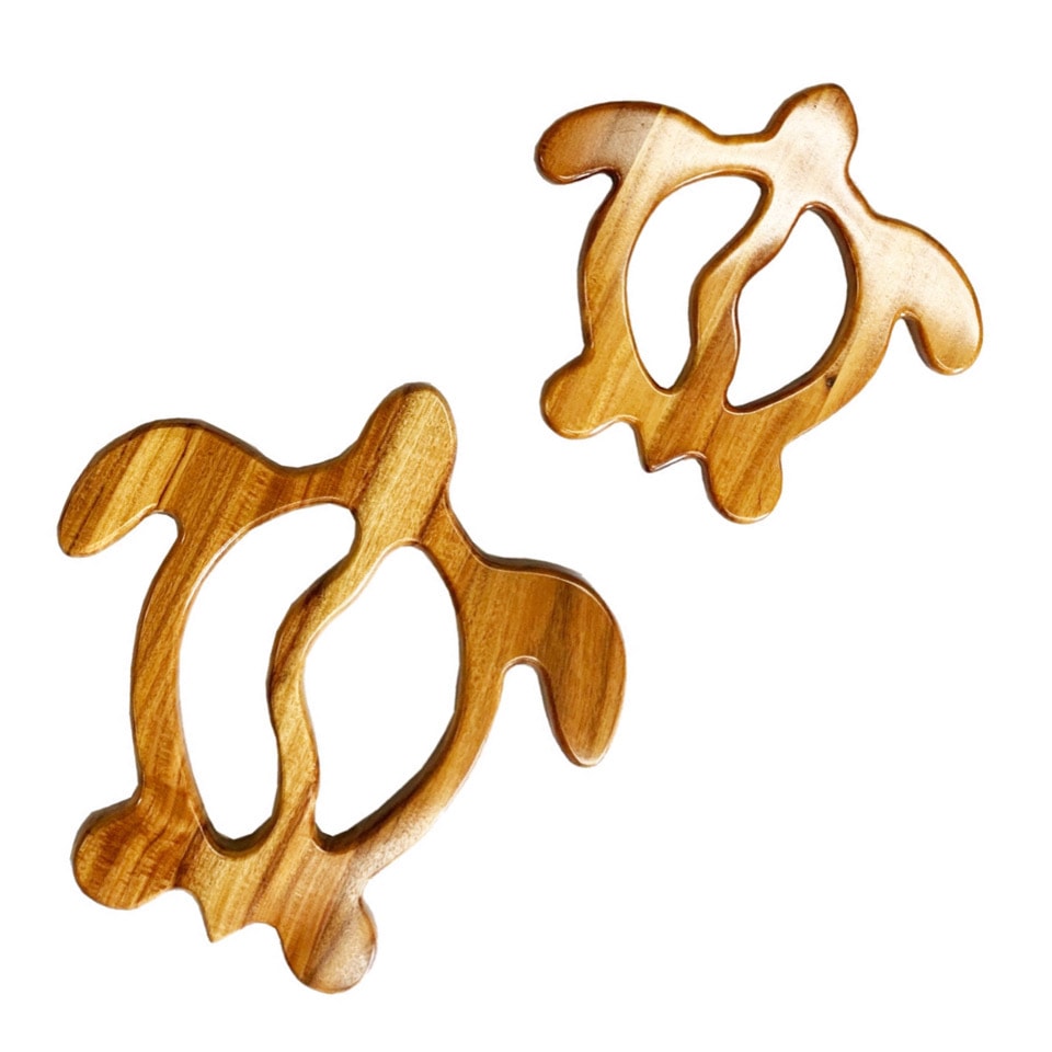 ホヌ コア材 壁掛け 2個セット ハワイアン インテリア 壁掛けホヌ】ハワイアンホヌ 2点セット｜ウクレレ専門店 KIWAYA