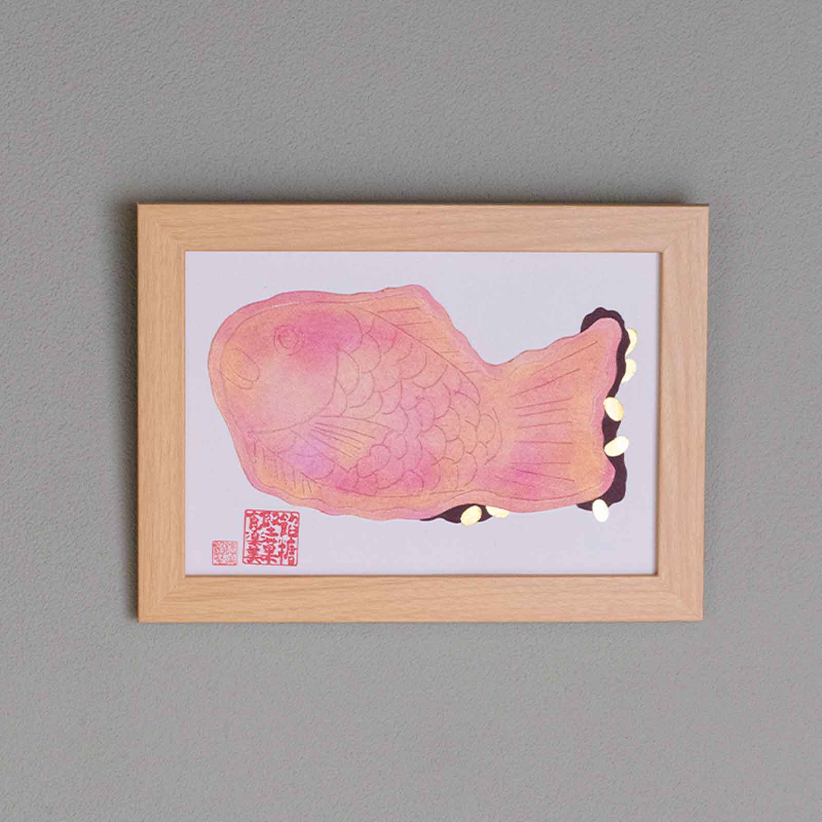 造形作家 あんドーナツ/切り絵の黄金ピンクたいやき