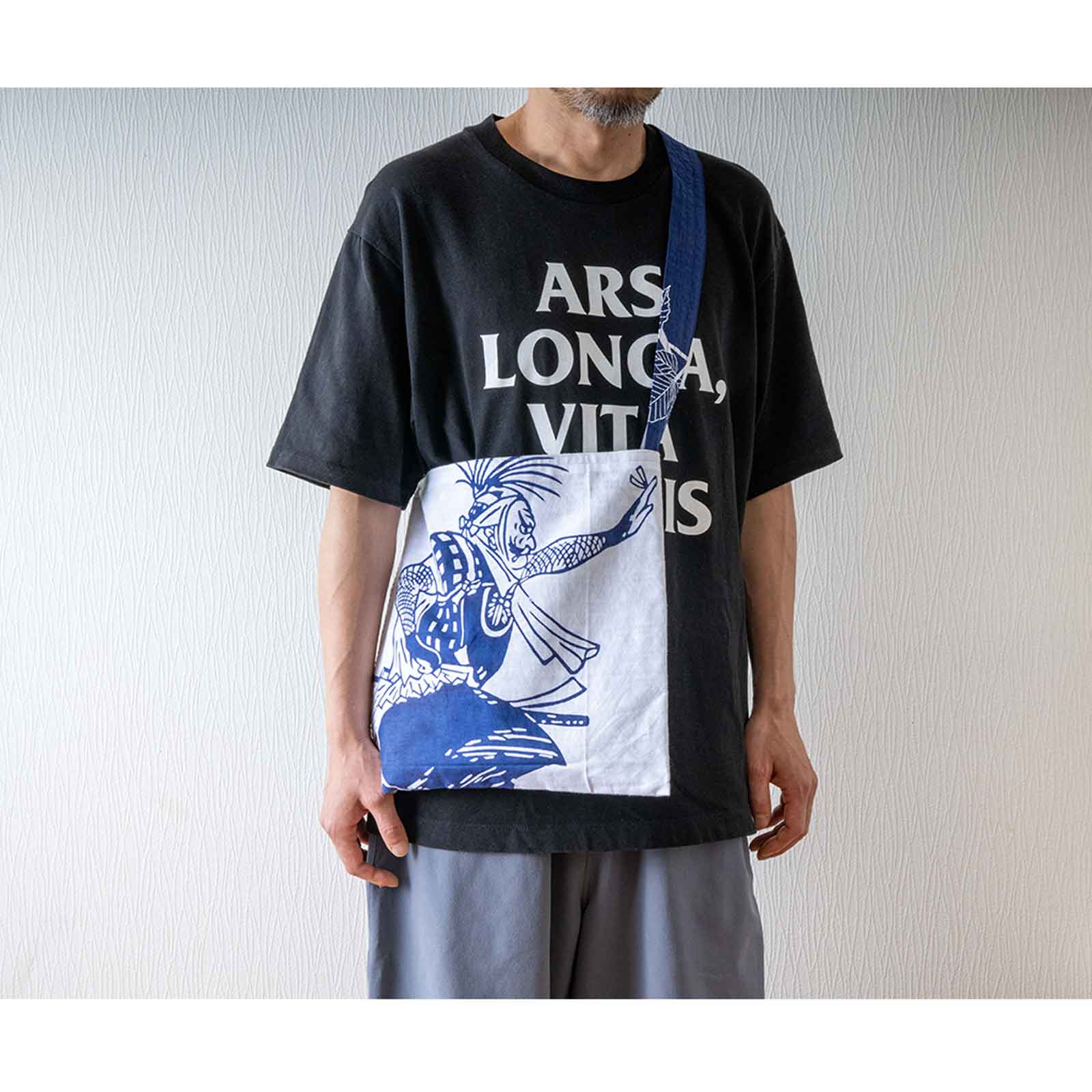 布羊舎/てぬぐいショルダーバッグ/鬼剣舞