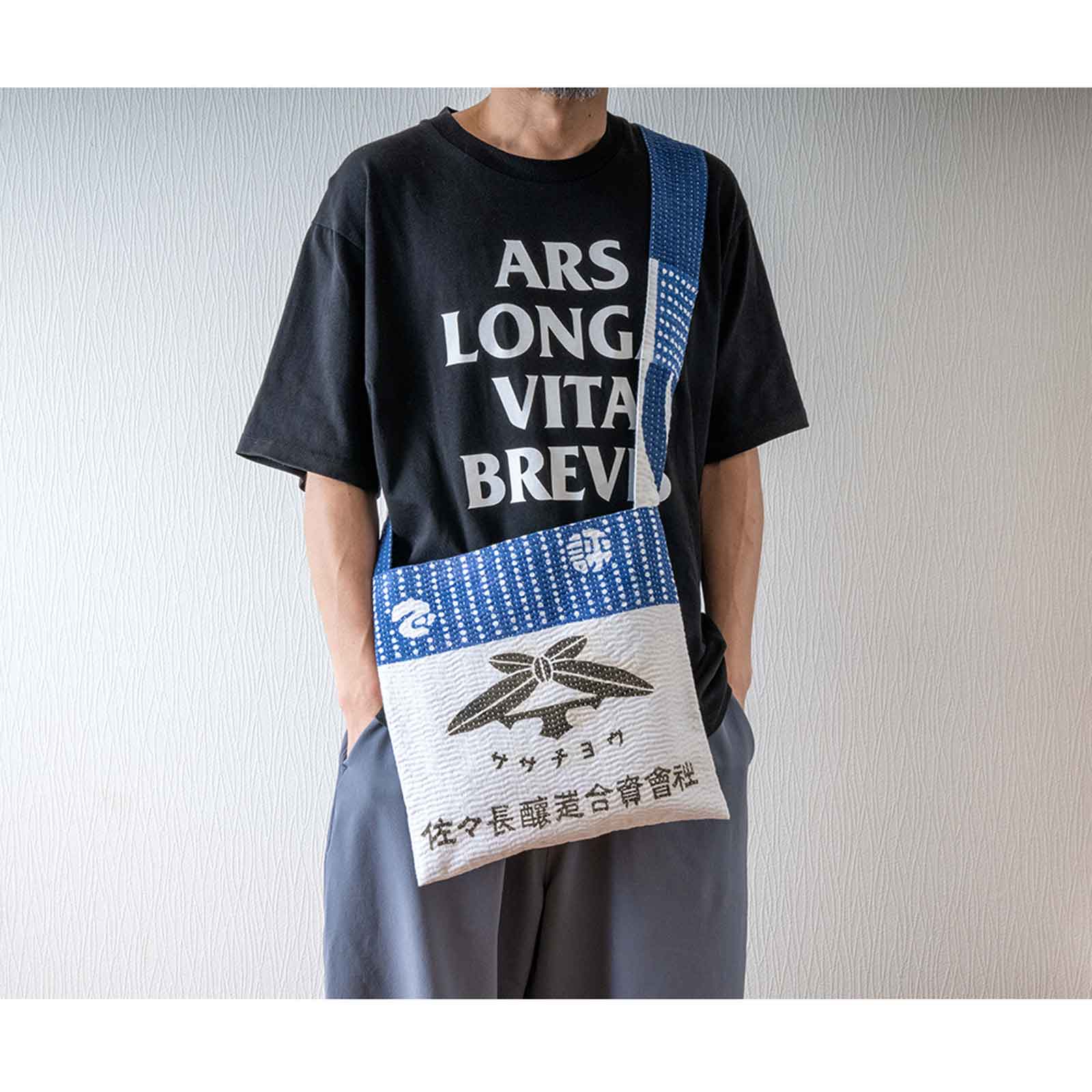 布羊舎/てぬぐい刺し子ショルダーバッグ/佐々長醸造