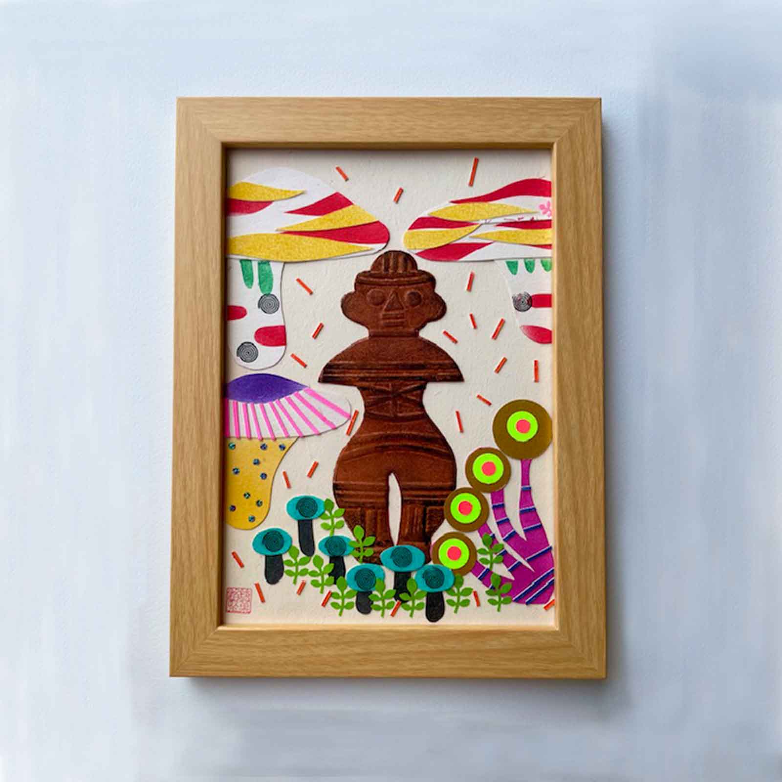 造形作家あんドーナツ/切り絵の縄文土器ときのこ