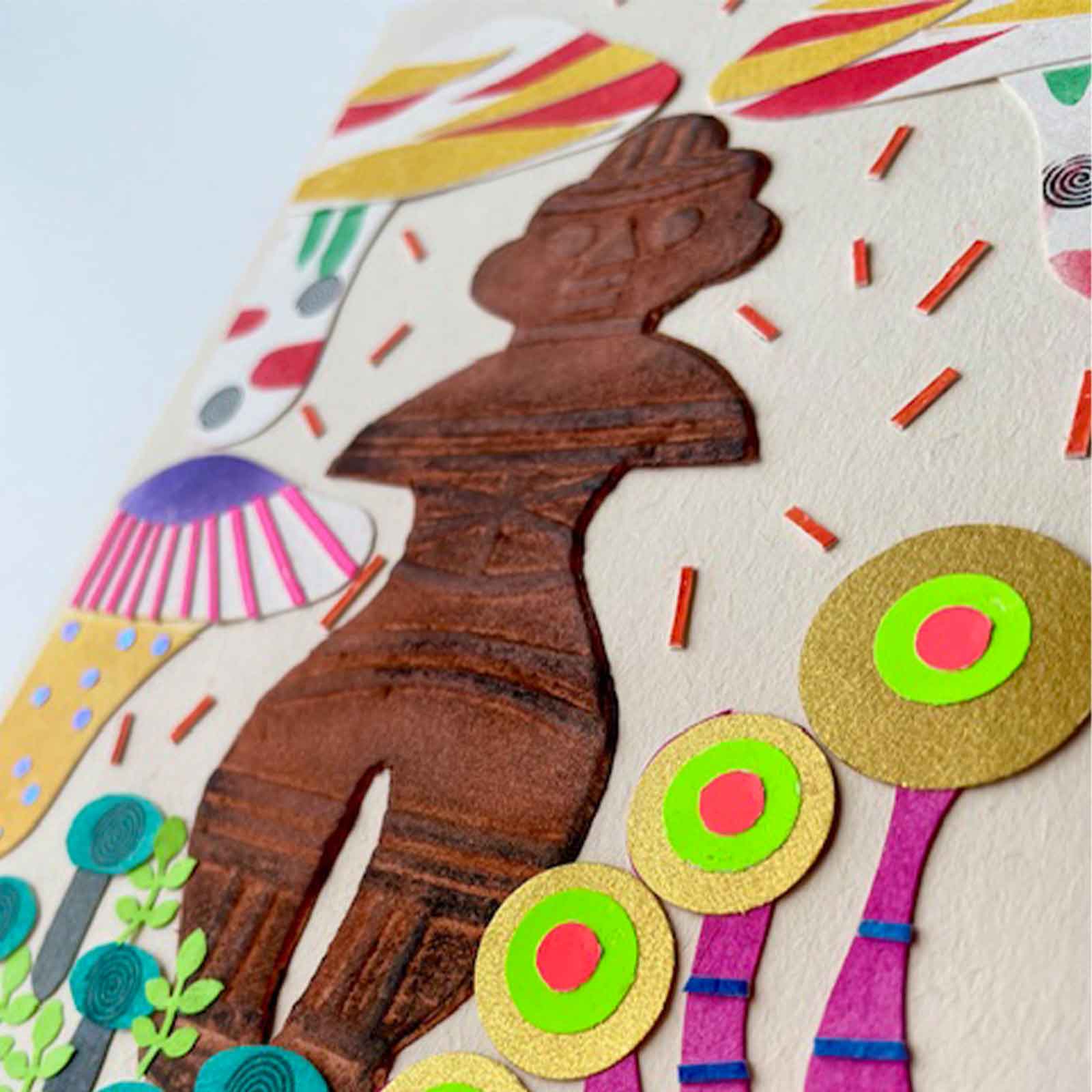 造形作家あんドーナツ/切り絵の縄文土器ときのこ