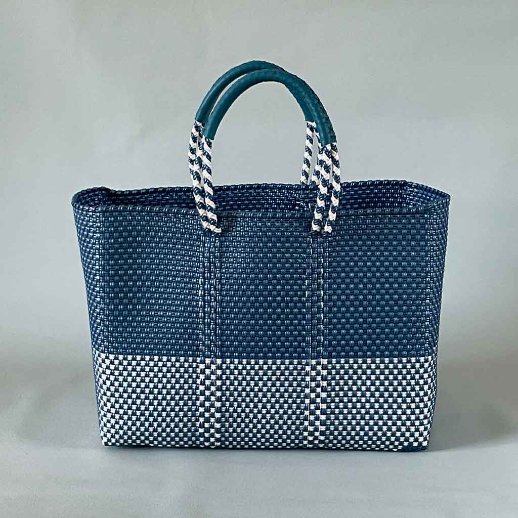 mercado bag MS/handle/blue&white