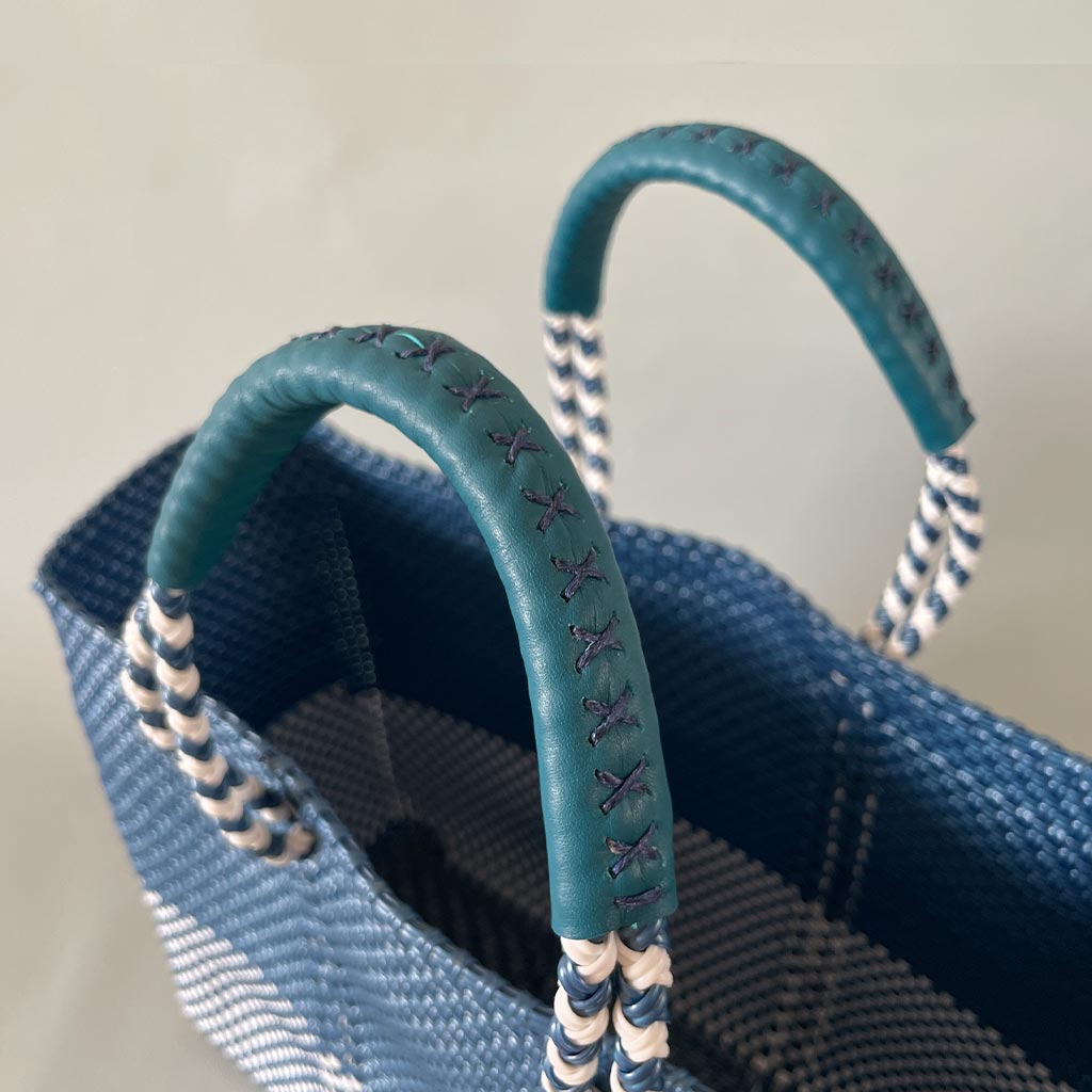 mercado bag MS/handle/blue&white