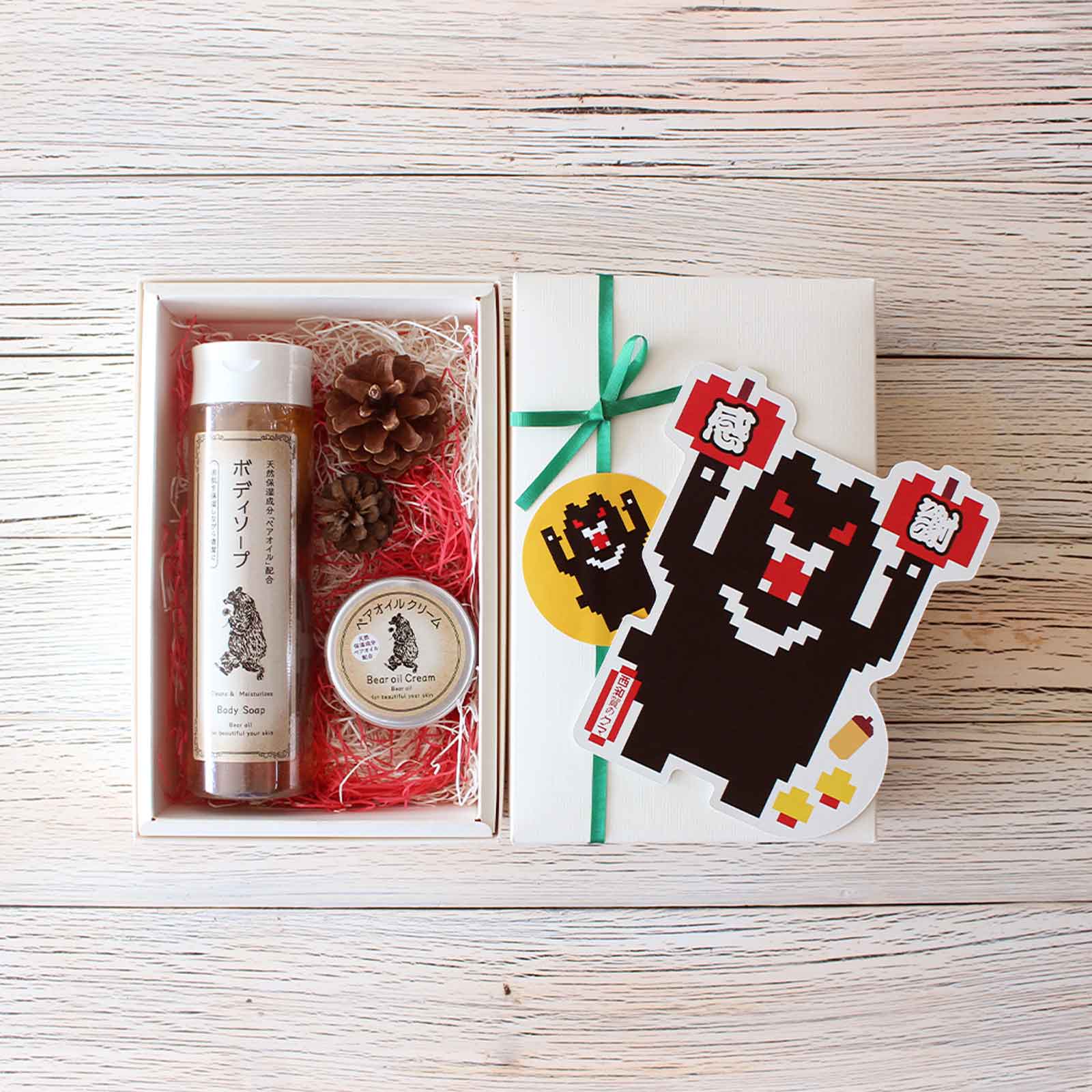 ギフトセット＞ベアオイルクリーム×1,ボディソープ×1/ポストカード付き