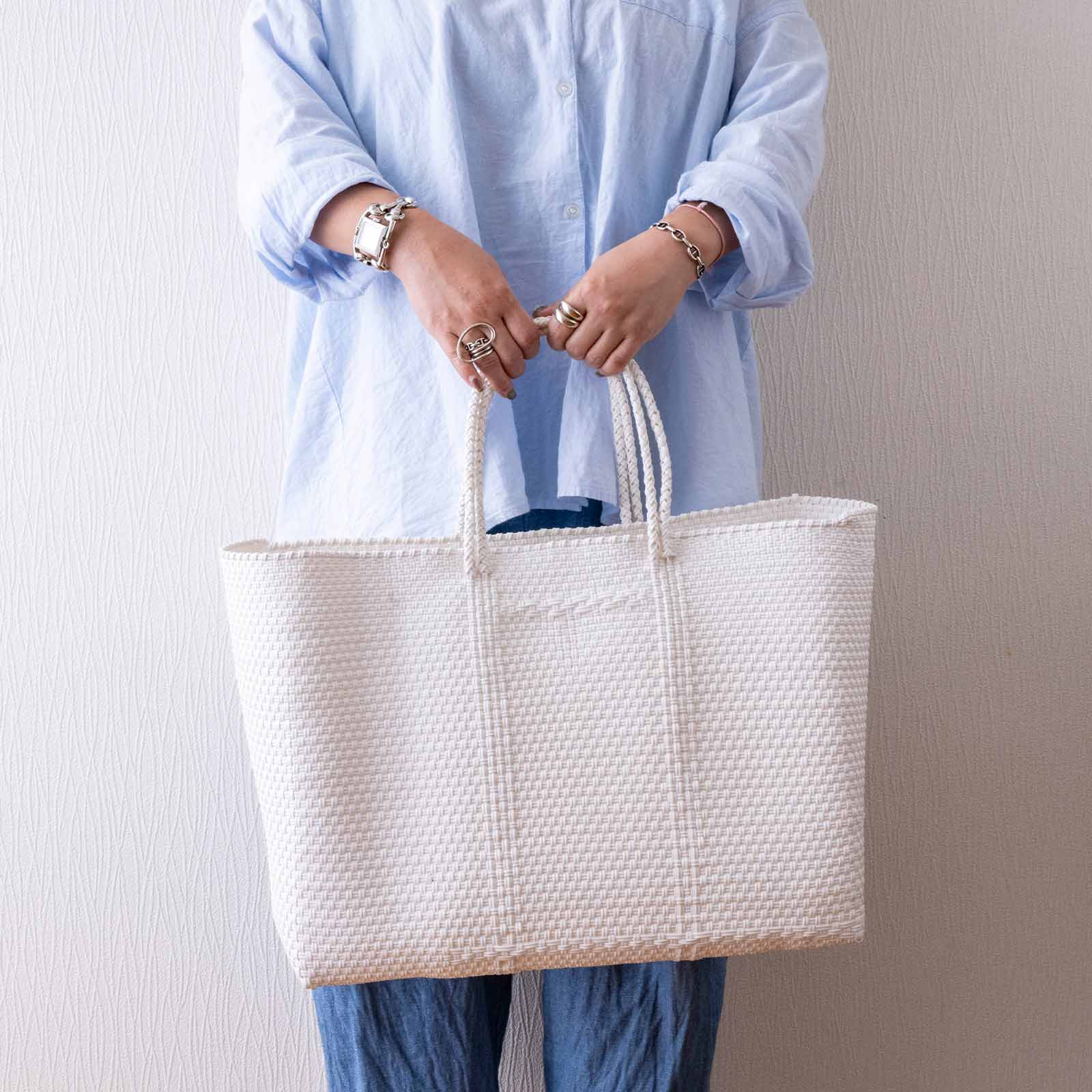 メルカドバッグ　white/black L MERCADO BAG - ESPIGA - White (L) | Letra｜レトラ公式通販