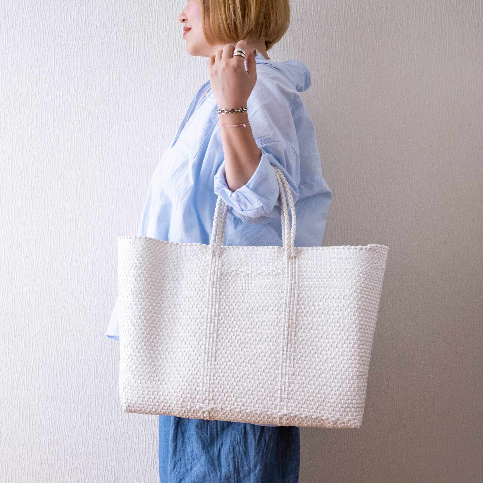 [SALE] メキシコ メルカドバッグ 白 Lサイズ メキシコ メルカドバッグ 白 Lサイズ - メルカリ