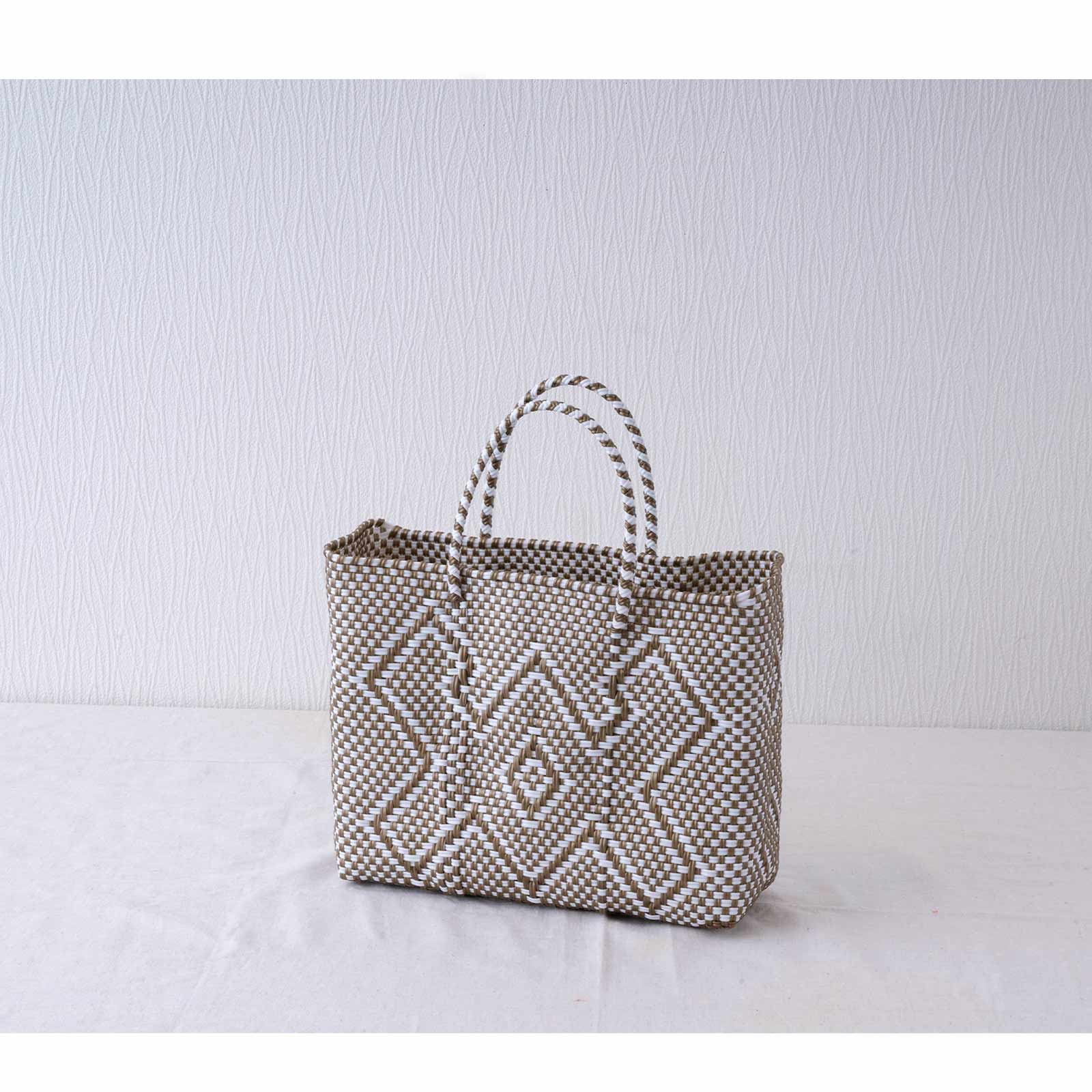 mercado bag XS／beige&white