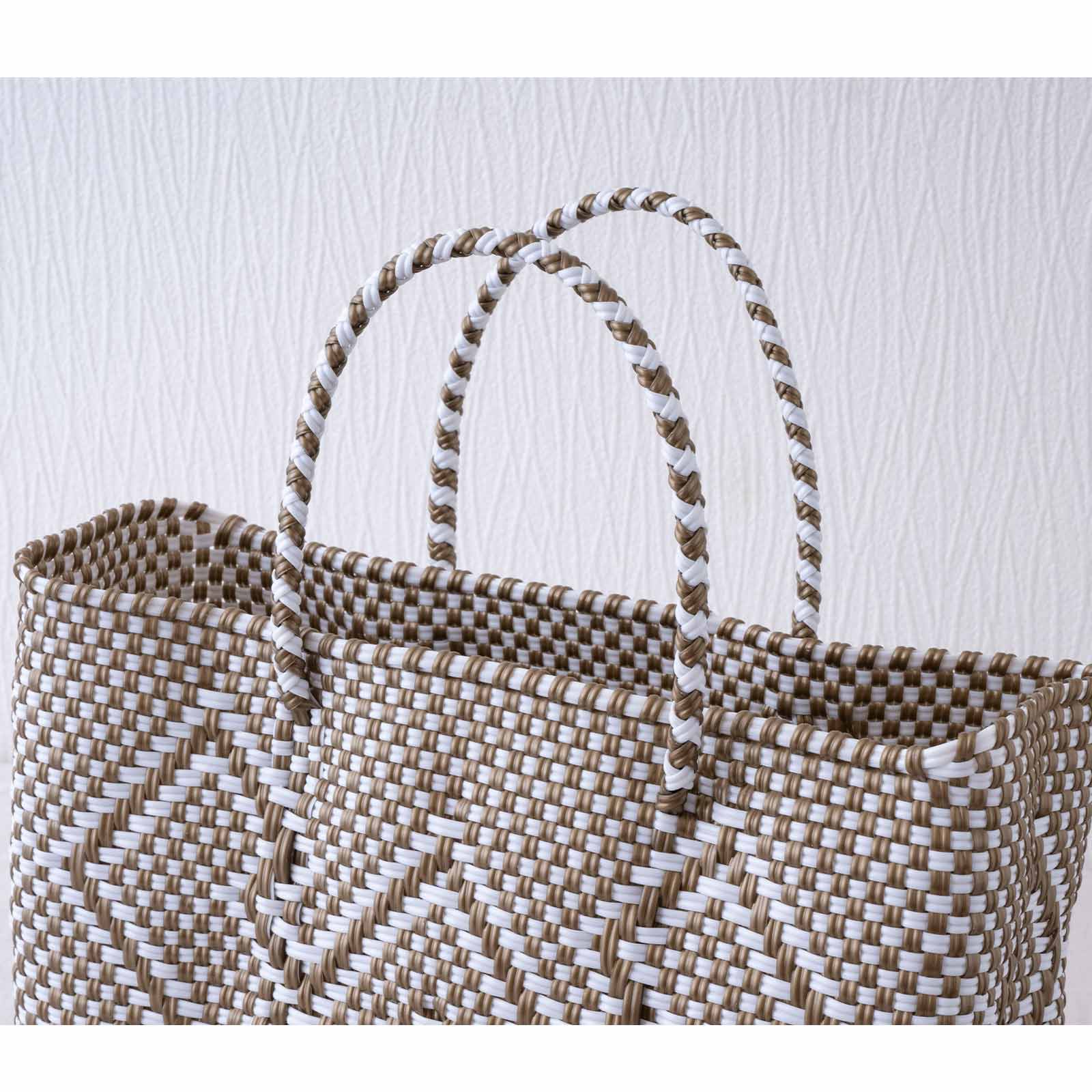 mercado bag XS／beige&white