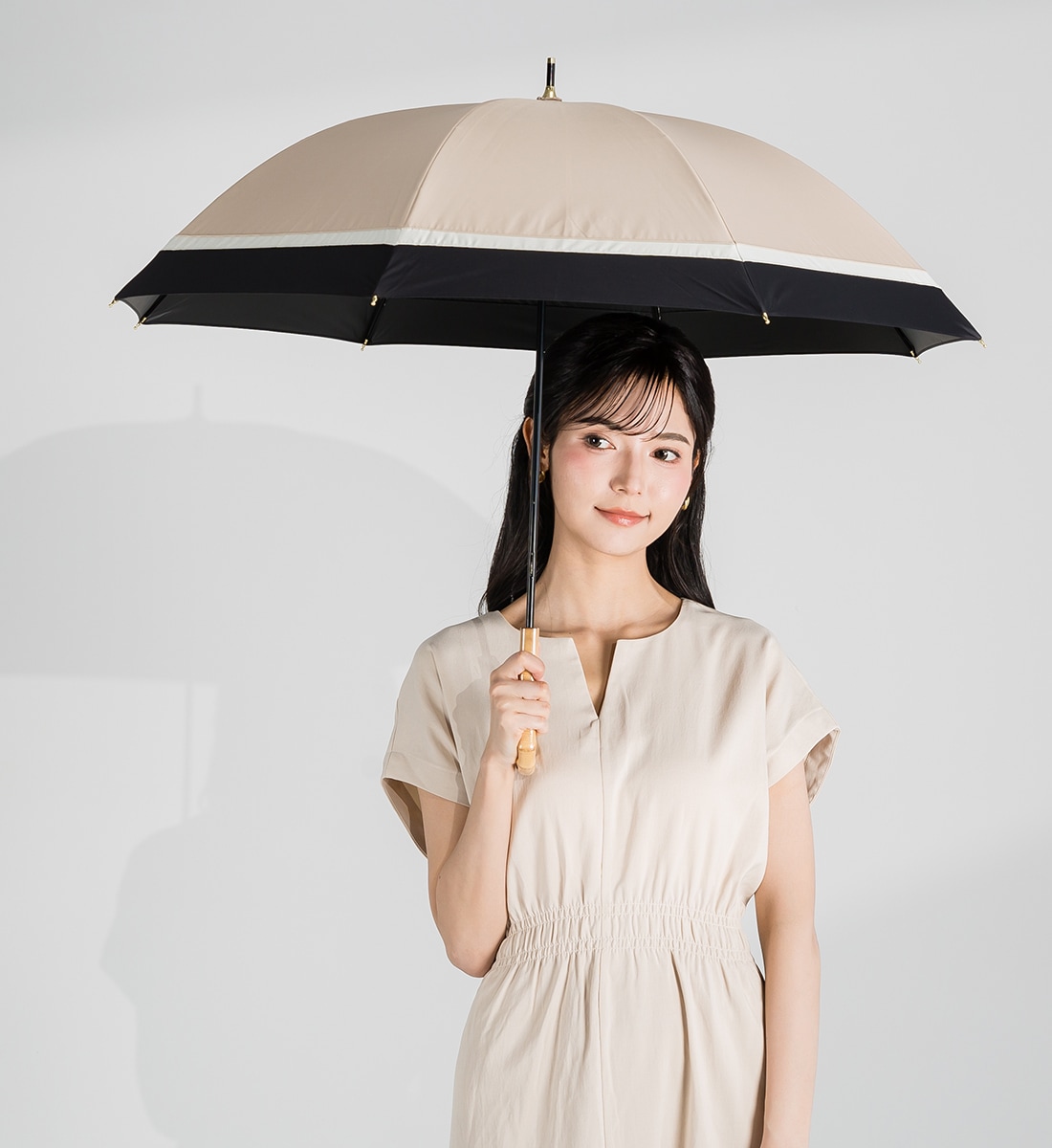 バンブー ショート丈 晴雨兼用傘 50cm 日傘 雨傘～ithm 3色MIX