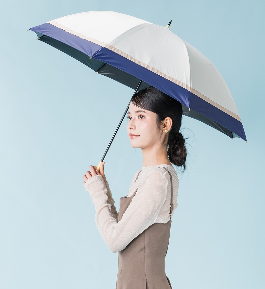 ラタン ショート丈 晴雨兼用傘 55cm 日傘 雨傘～prism 3色MIX