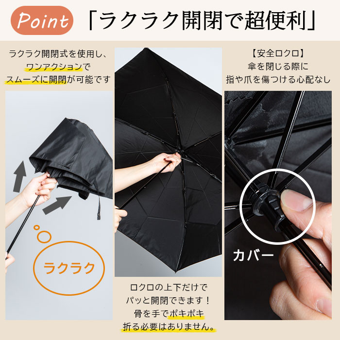 ポイント10倍】畳みやすい形状安定 折りたたみ日傘 Selfold