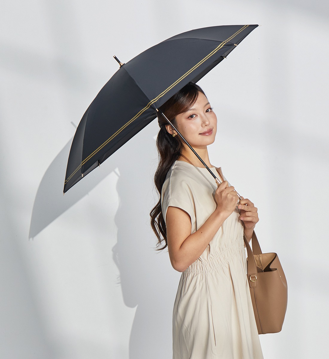 2026新作】2ラインプリント ショート丈 晴雨兼用傘 50cm 日傘 雨傘