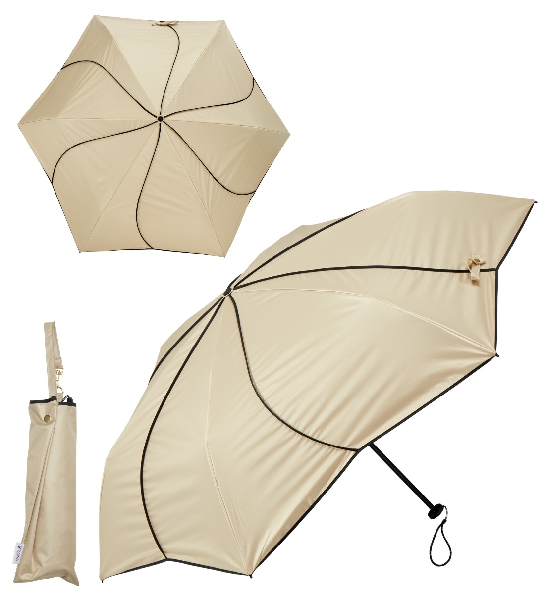 ひっくり返りにくい 超軽量カーボン日傘 U.Light～airia ameri