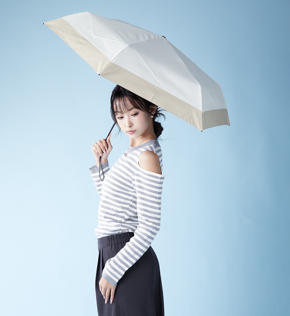 限定30％OFF】畳みやすい 形状安定 日傘 折りたたみ Selfold～opal
