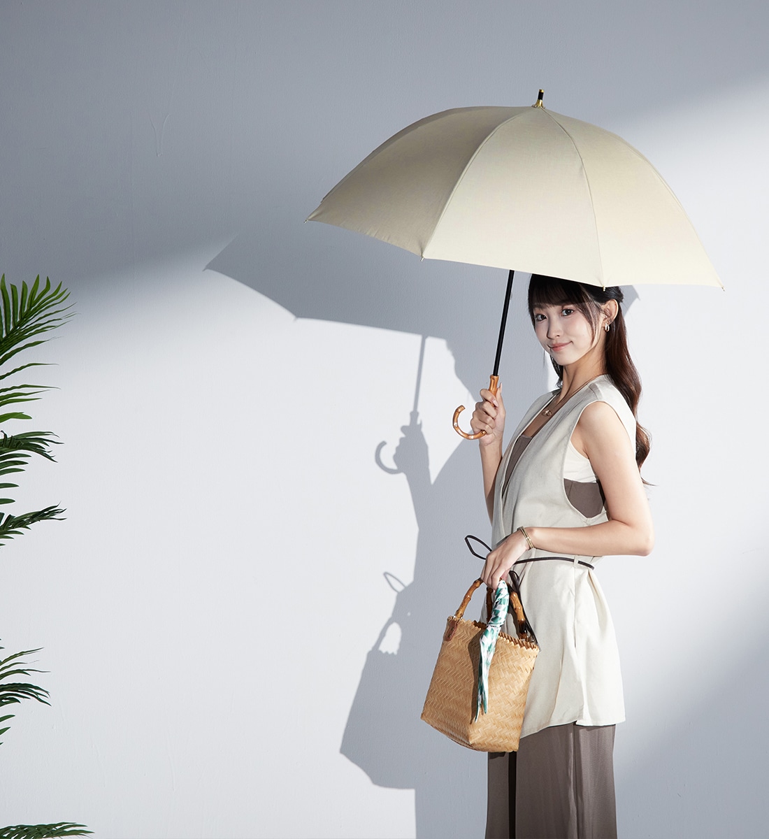 シルキーラックス ショート丈 日傘 55cm～icolon glare classic