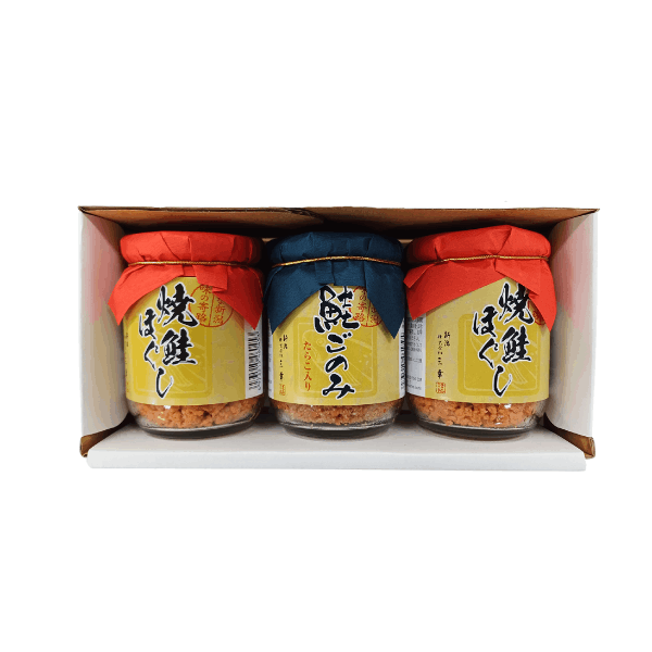 焼鮭ほぐし3本セット（焼鮭ほぐしx2・鮭ごのみ）＜常温商品＞Q-92