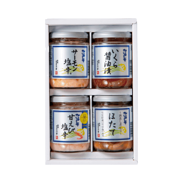 送料無料】北海プレミアム4本セット（サーモン塩辛・いくら醤油漬・甘