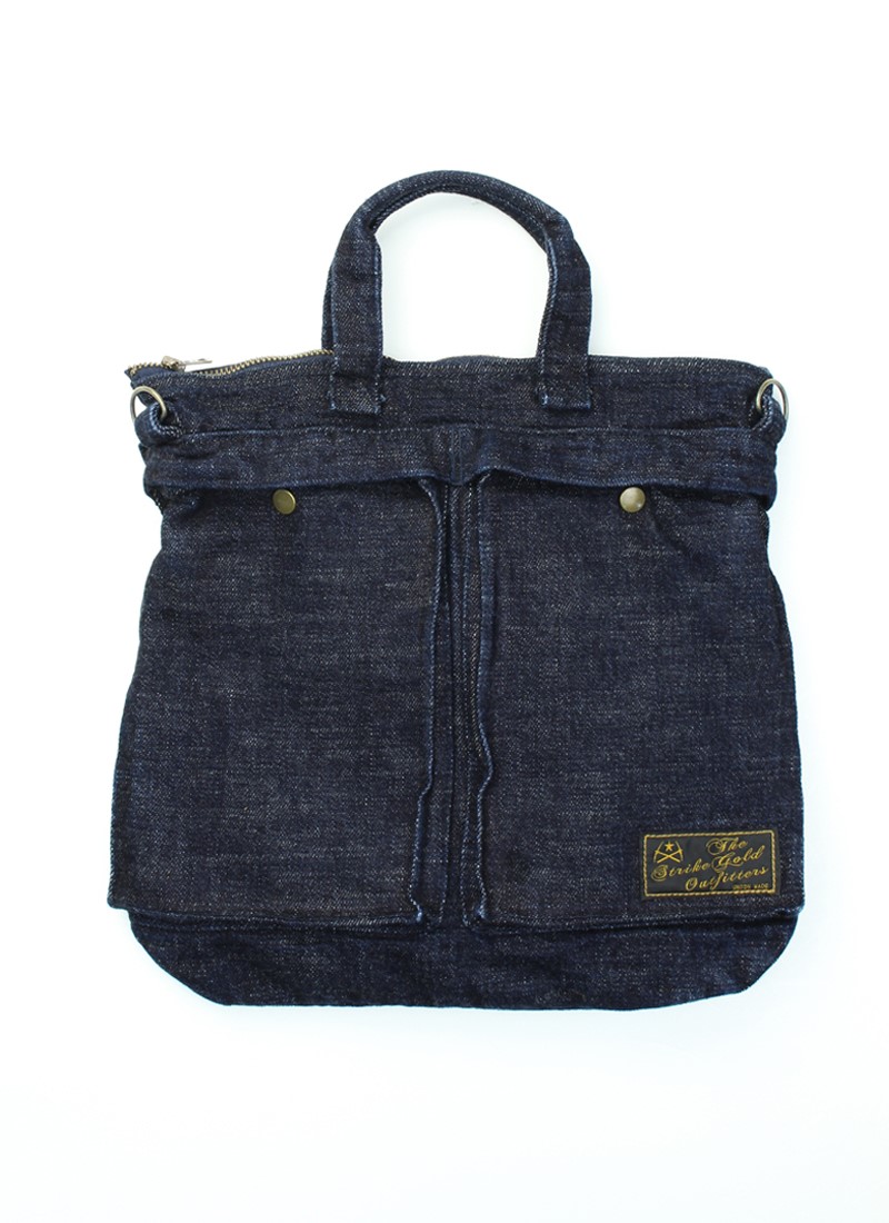 ȥ饤 15oz ꥸʥ ӥå ǥ˥ ⡼ إå Хå SGA2403 / The Strike Gold 15oz Original Selvedge Denim Small Helmet Bag