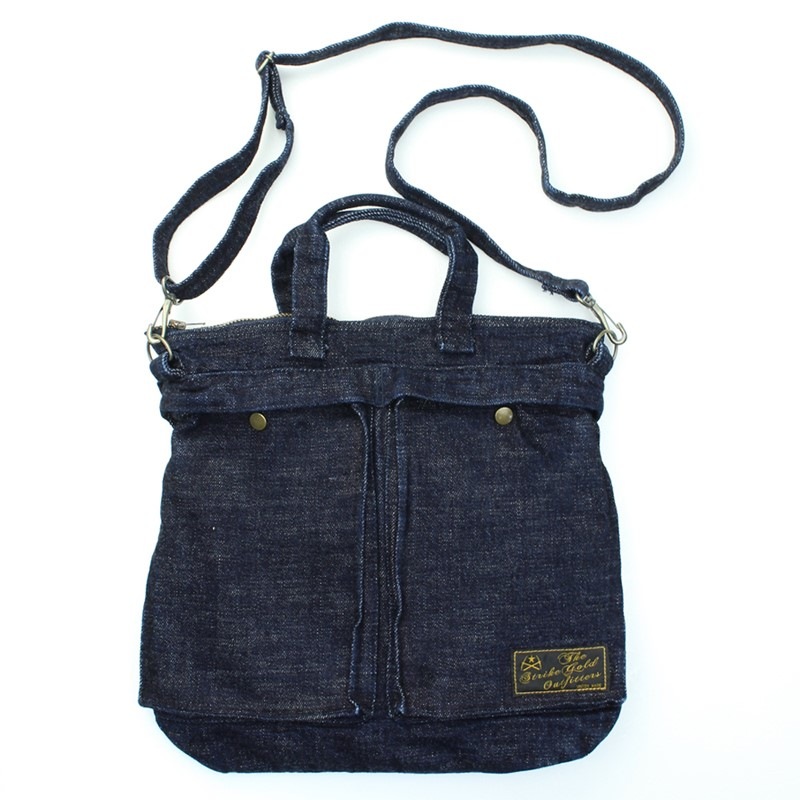 ȥ饤 15oz ꥸʥ ӥå ǥ˥ ⡼ إå Хå SGA2403 / The Strike Gold 15oz Original Selvedge Denim Small Helmet Bag