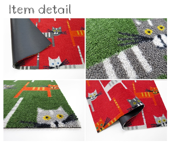 �ڼ��������۸��إޥå� KISSA (Moss green/Red) 50��75cm
