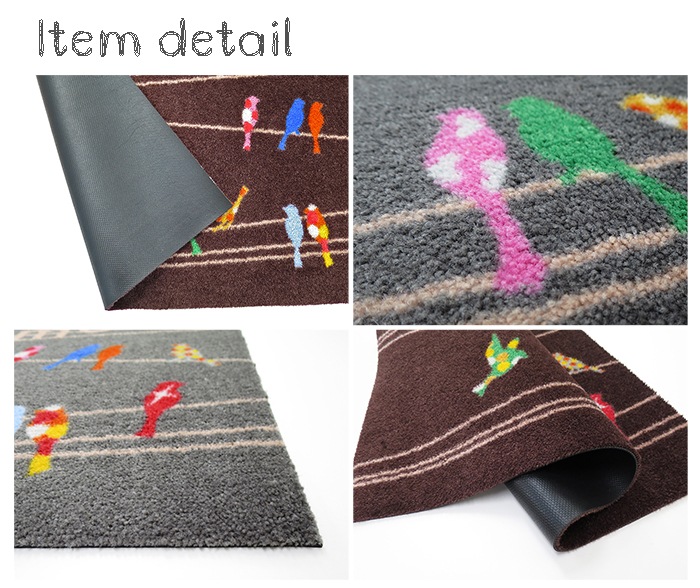 �ڼ��������۸��إޥå� Happy Birds (�֥饦��/���졼) 50��75cm