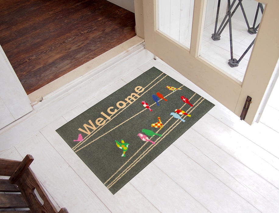 �ڼ��������۸��إޥå� Happy Birds (�֥饦��/���졼) 50��75cm