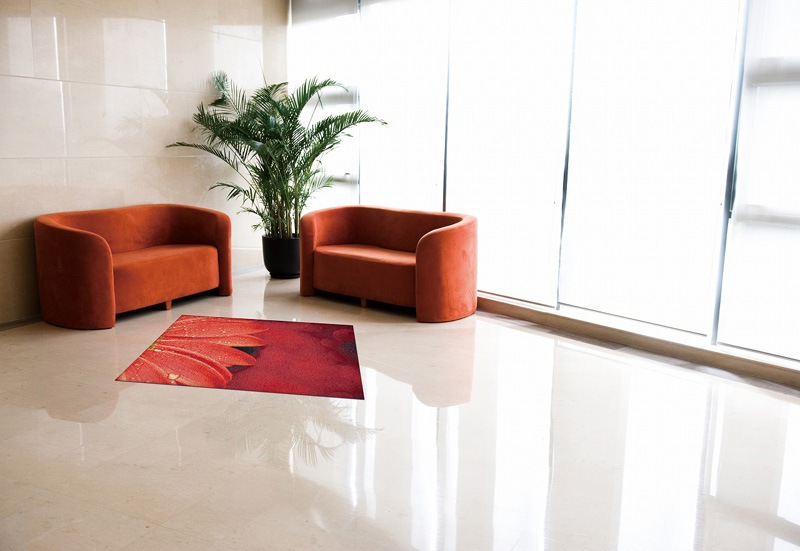 �ڼ��������۸��إޥåȡ����ե����ѥޥå� Office & Decor Red Floral / ��åɥե������  120��160cm