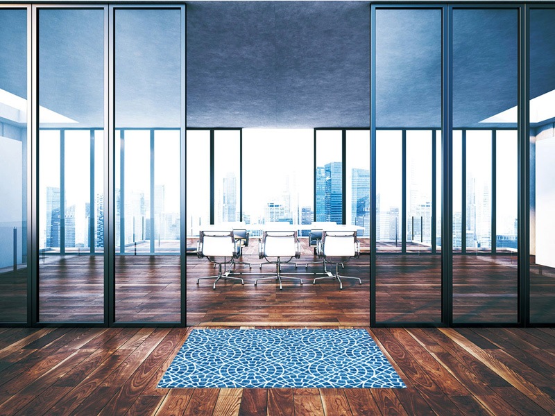 �ڼ��������۸��إޥåȡ����ե����ѥޥå� Office & Decor Aqua / ������ 145��200cm