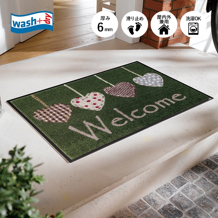 ���إޥå� wash+dry(�����å��� ����� �ɥ饤) Cottage Hearts moss green 50��75cm